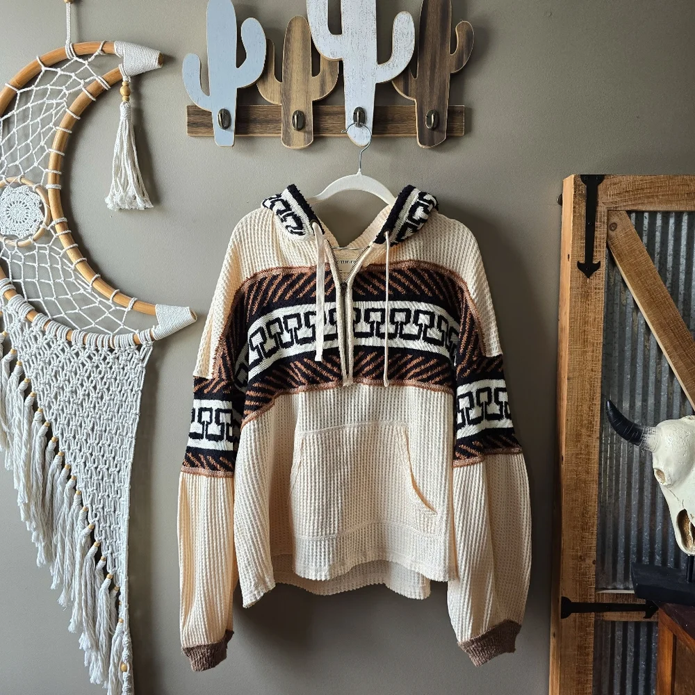 We The Free × Free People Cardiff Waffle Knit Swit Nwt